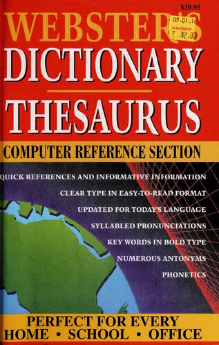 Websters Dictionary and Thesaurus With Computer