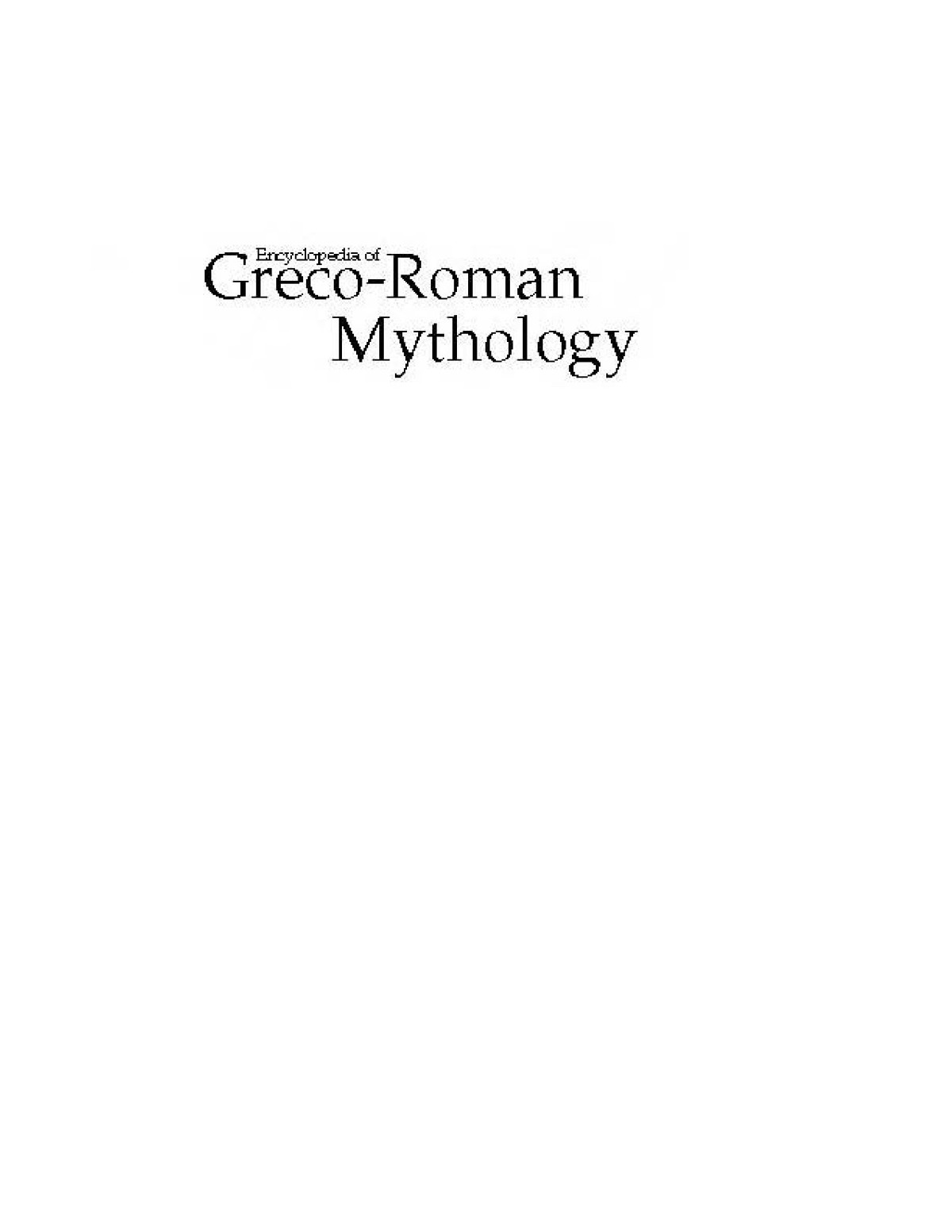 Encyclopedia of Greco-Roman Mythology