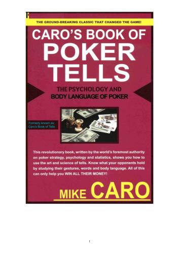 Caro's Book of Poker Tells