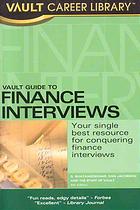 Vault Guide to Finance Interviews