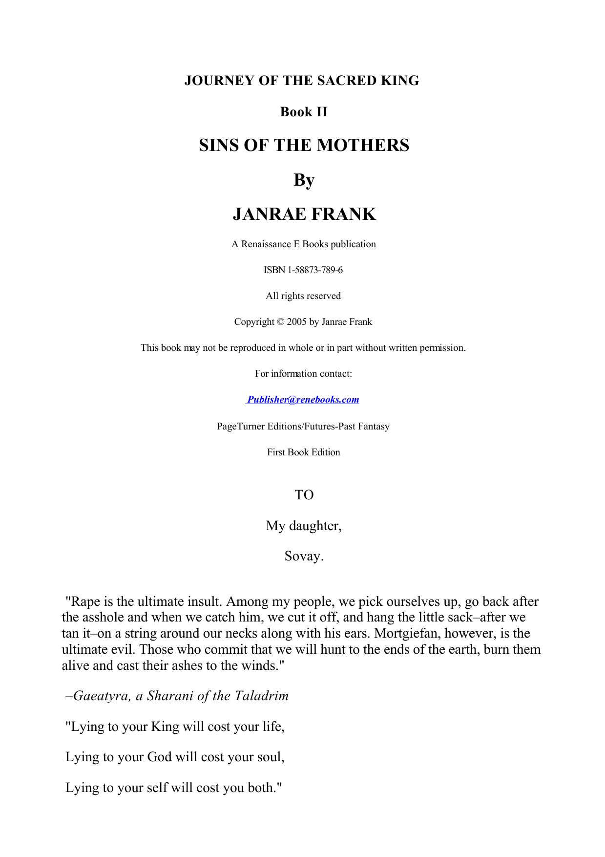 Sins of the Mother