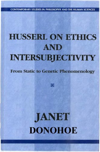 Husserl on Ethics and Intersubjectivity