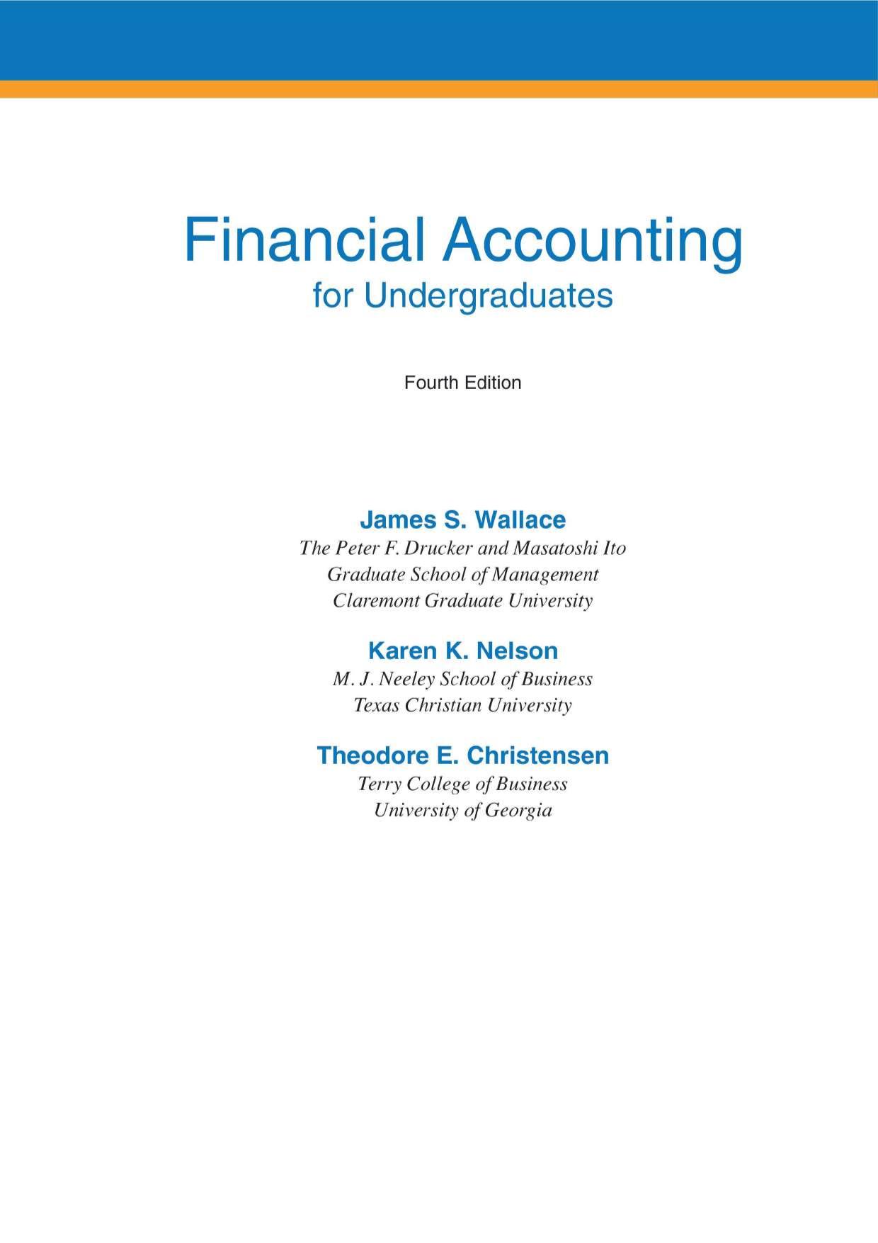 Financial Accounting for Undergraduates, 4e