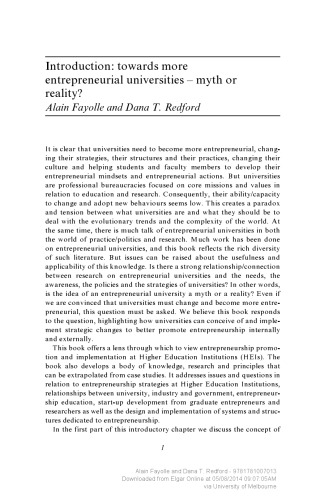 Handbook on the entrepreneurial university