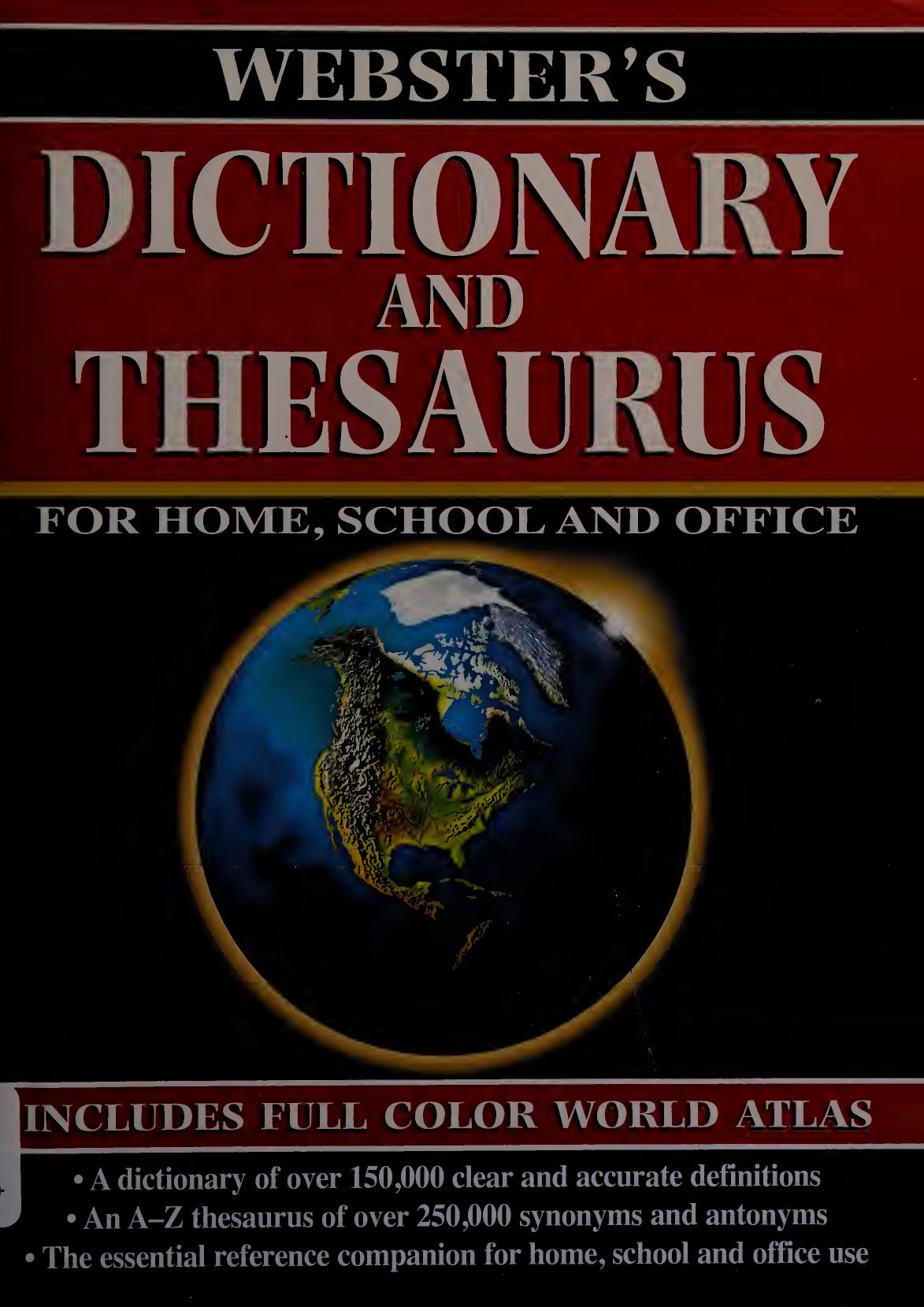 Webster's Dictionary And Thesaurus