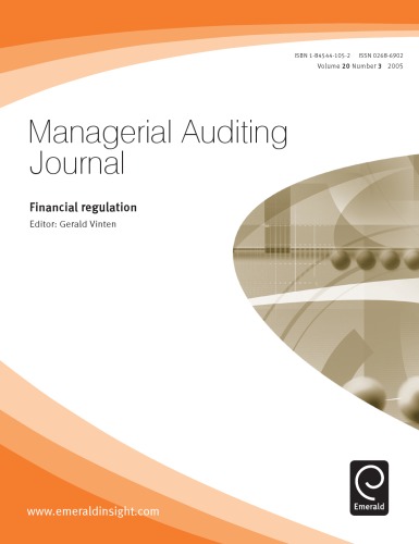 Managerial auditing journal Vol. 20, No. 3, Financial regulation