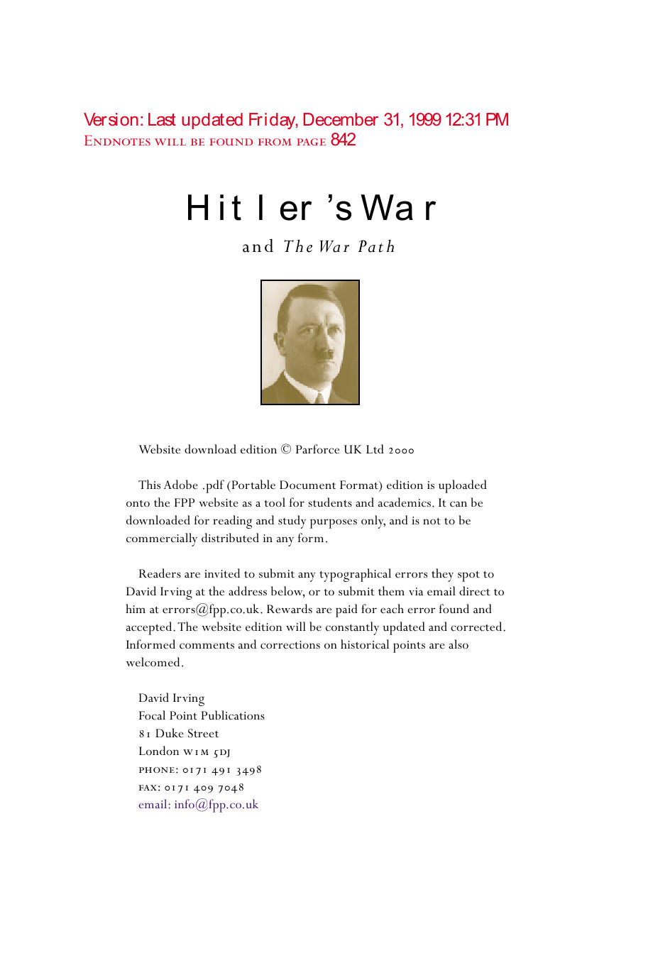 Hitler's War