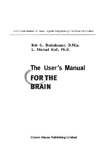 The User's Manual for the Brain