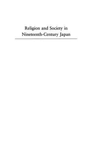 Religion and Society in Nineteenth-Century Japan