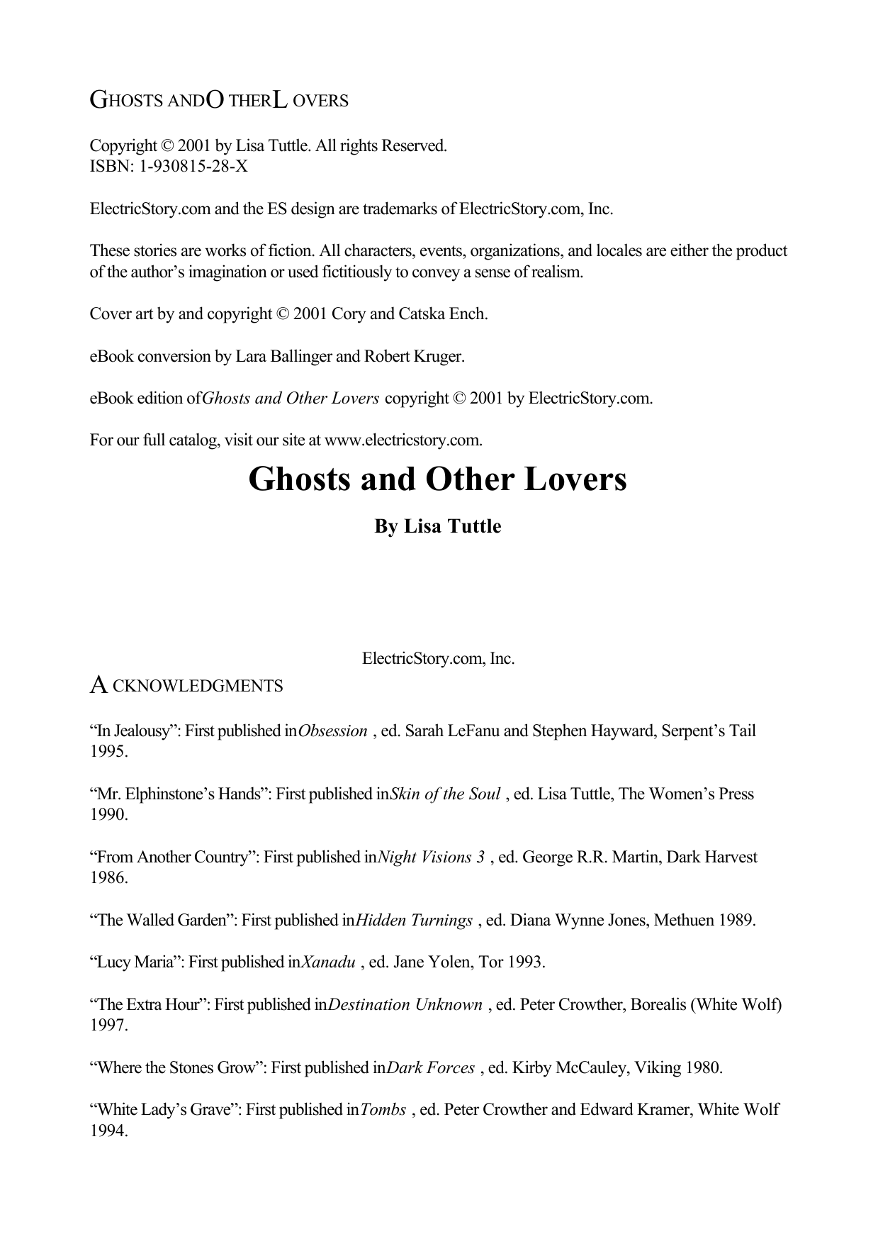 Ghosts and Other Lovers