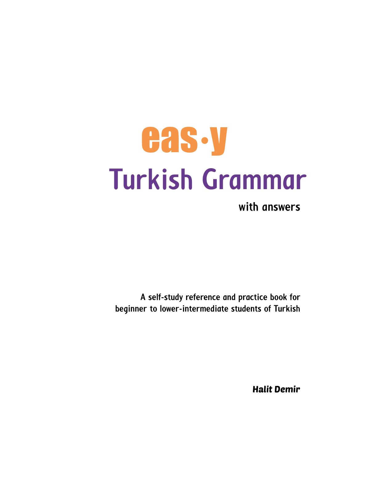 easy Turkish Grammar with answers
