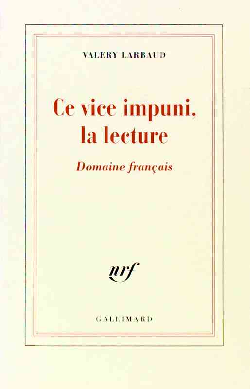 Ce vice impuni, la lecture. Domaine français