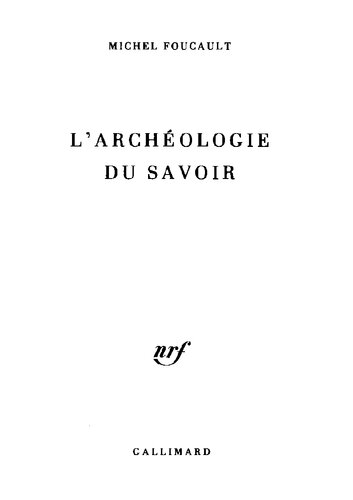 L'archéologie du savoir