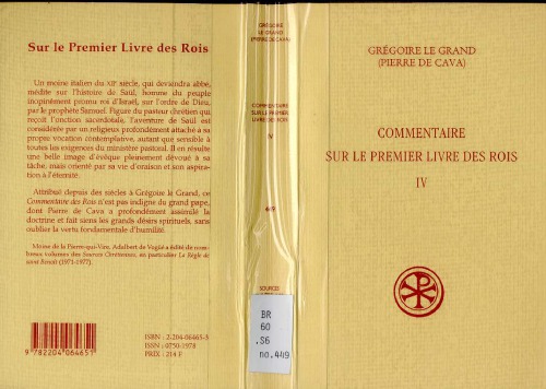 SC 449 Commentaire sur le Premier Livre des Rois, IV (Sources chrétiennes)