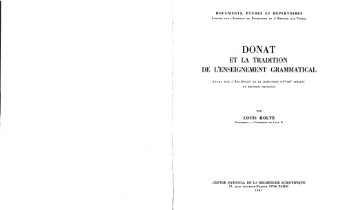 Donat et la tradition de l'enseignement grammatical