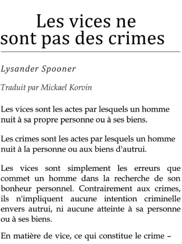 Les Vices Ne Sont Pas Des Crimes