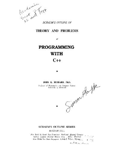 Theory and problems of programming with C++