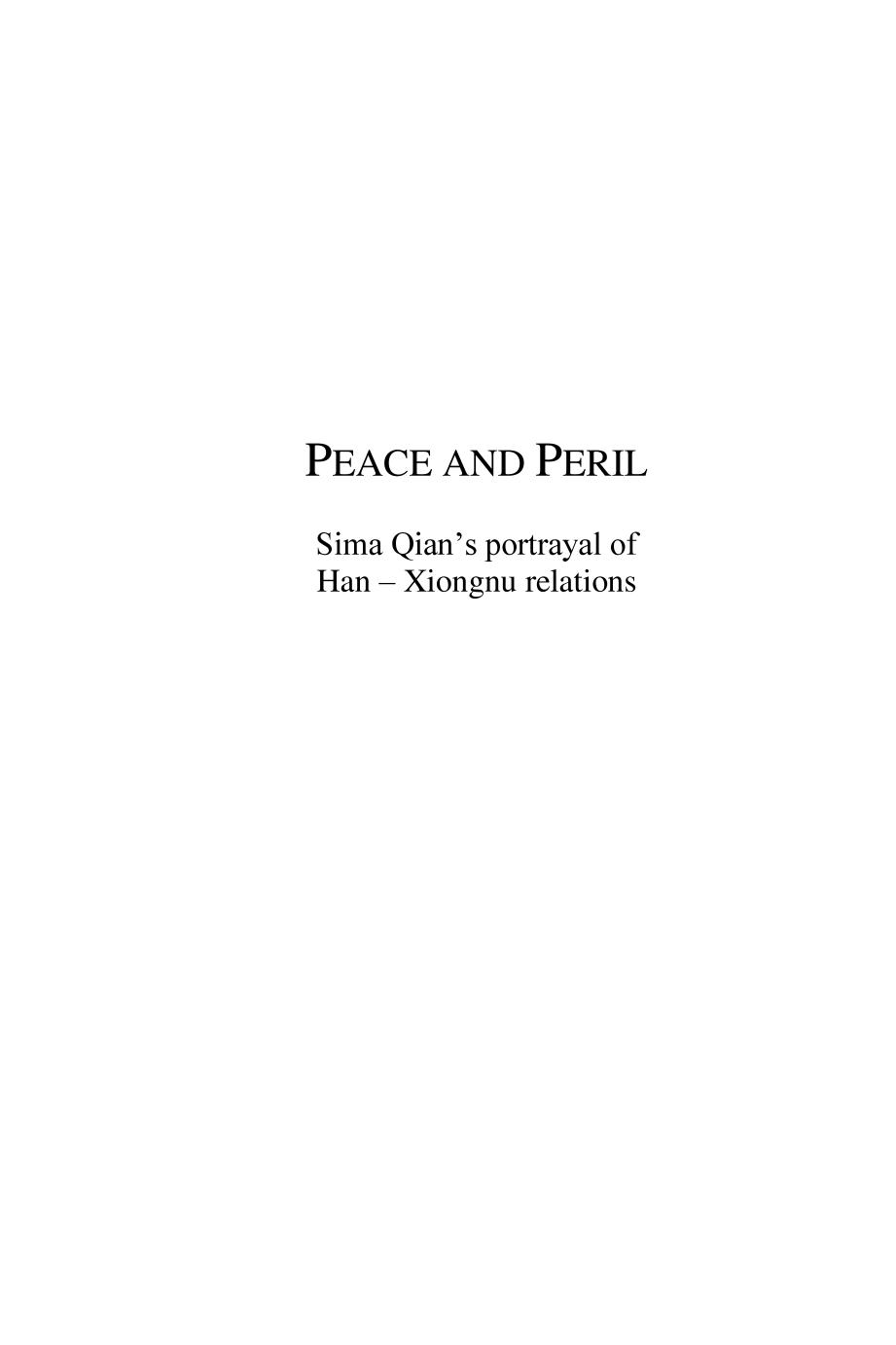 Peace and Peril