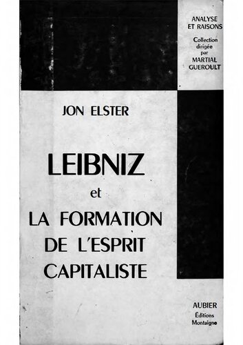 Leibniz et la formation de l'esprit capitaliste