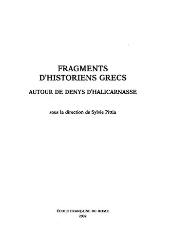 Fragments D'Historiens Grecs