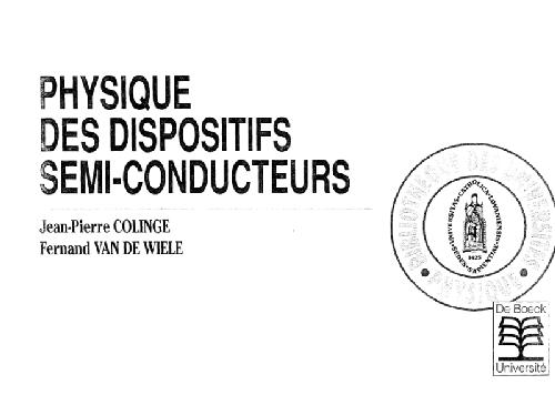 Physique des dispositifs semi-conducteurs