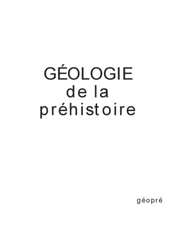 Géologie de la Préhistoire