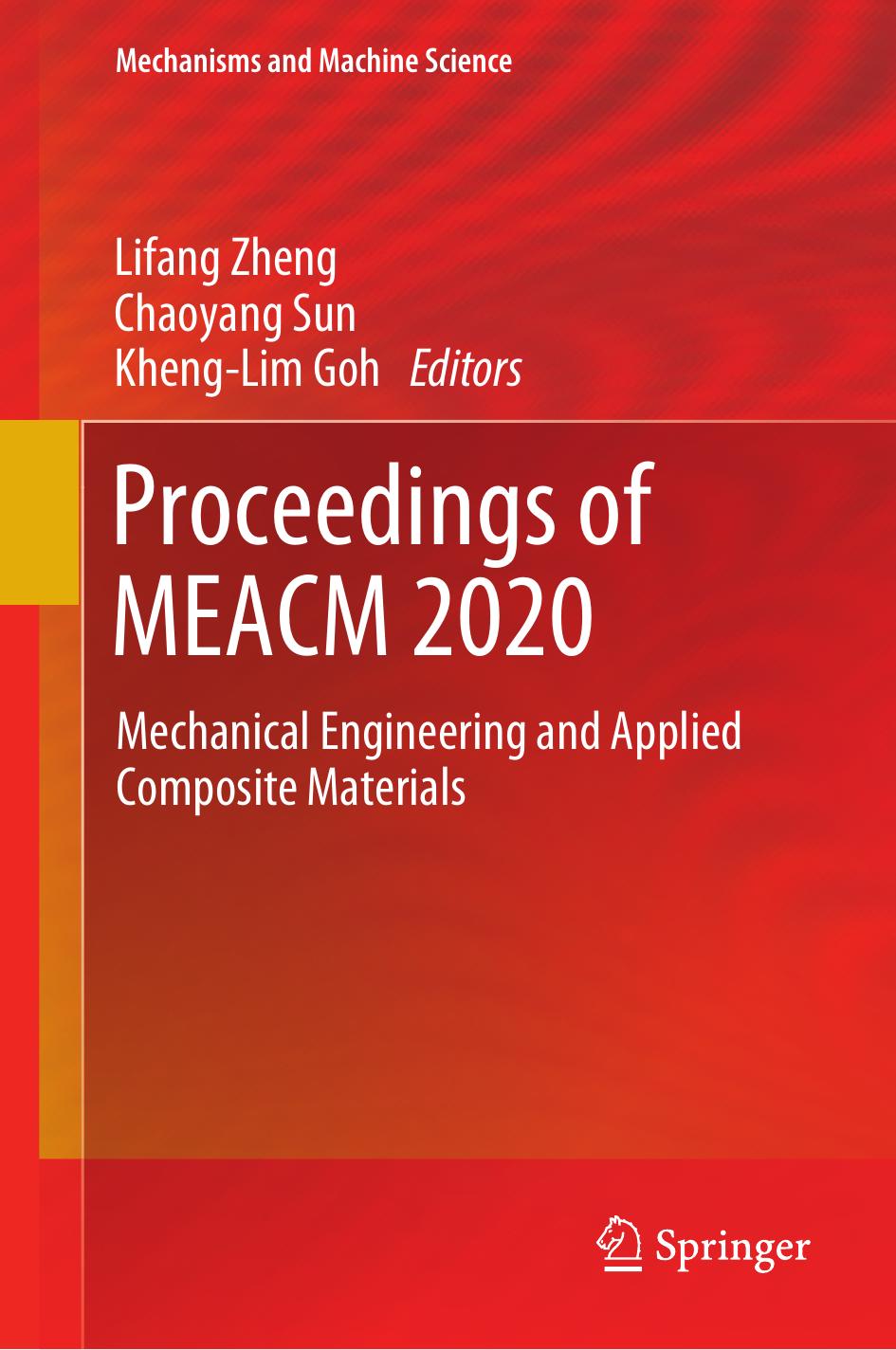 Proceedings of MEACM 2020 : mechanical engineering and applied composite materials