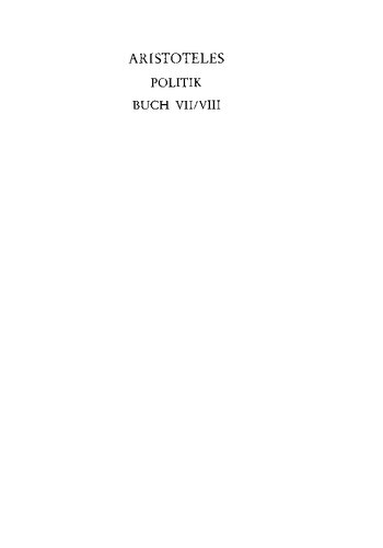 Politik Buch VII-VIII