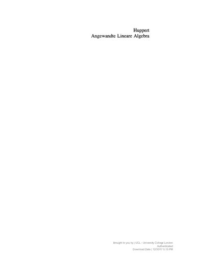 Angewandte Lineare Algebra
