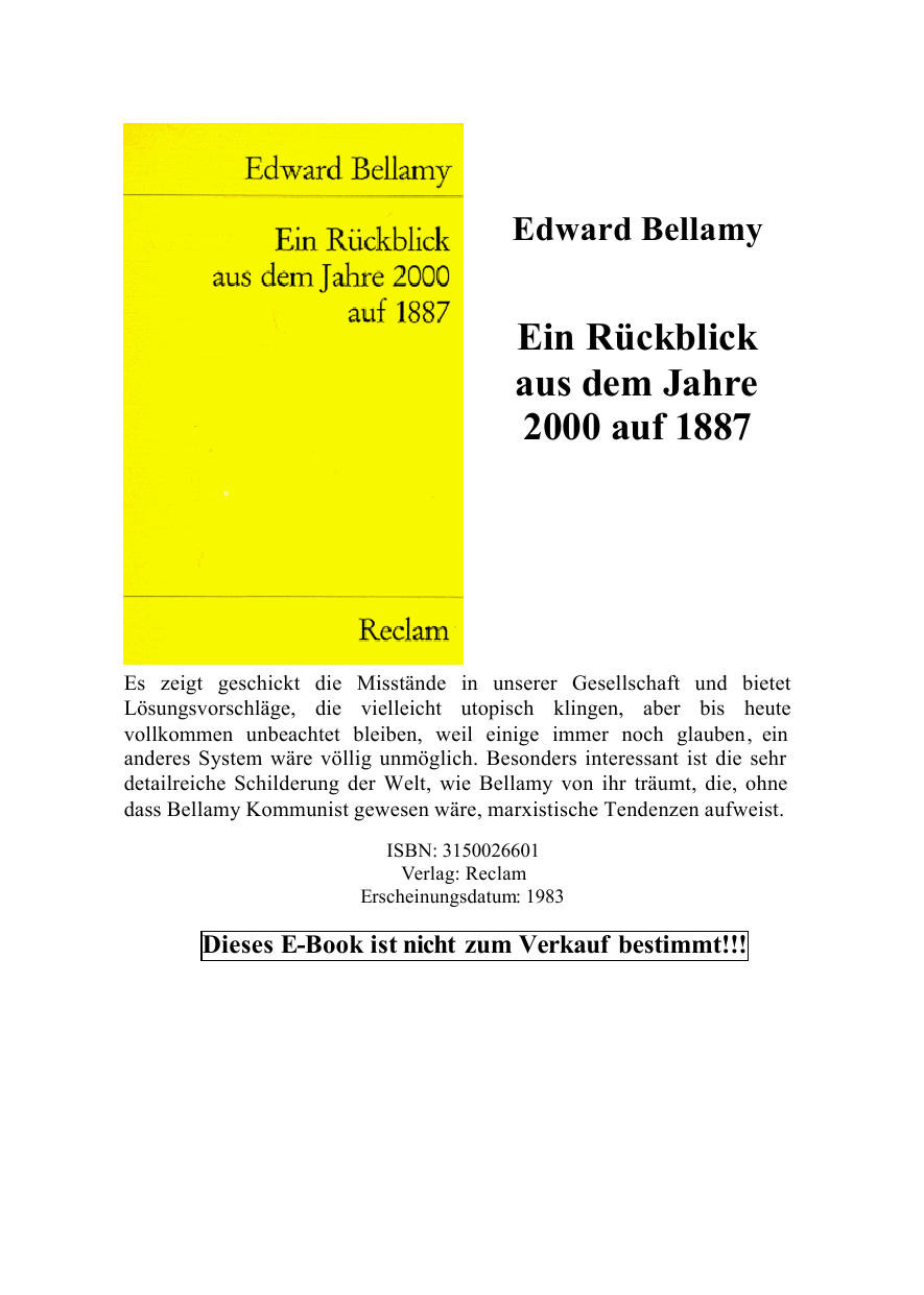 Ein Rückblick aus dem Jahre 2000 auf das Jahr 1887