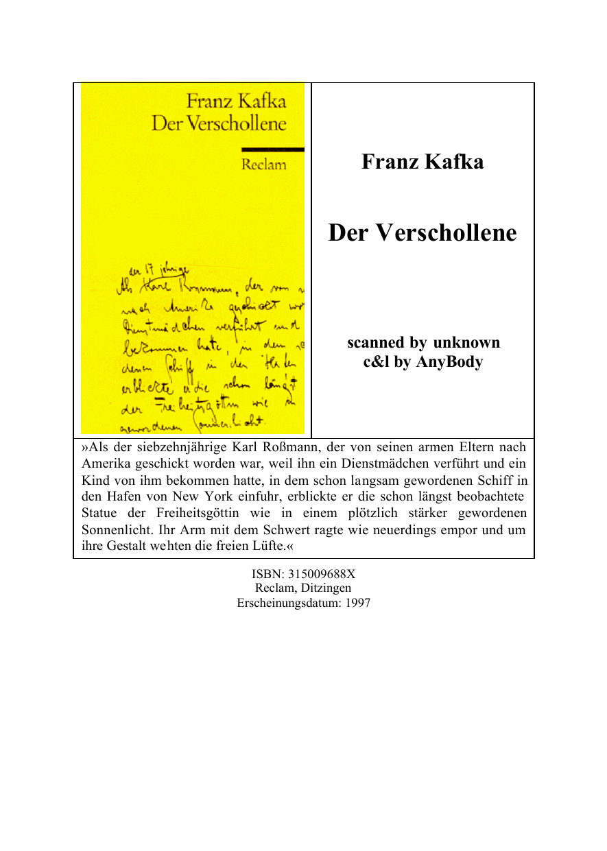 Der Verschollene