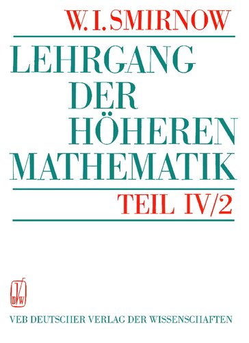 Lehrgang der hoheren Mathematik