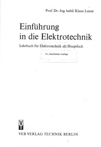 Einfuehrung in die elektrotechnik