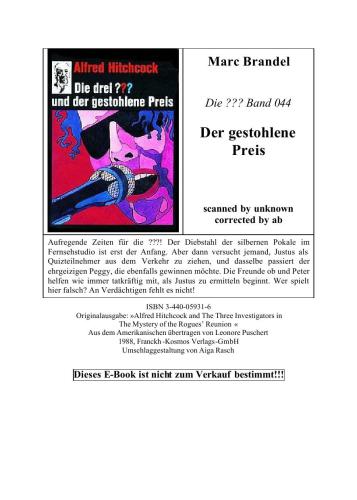 Die drei ??? und der gestohlene Preis (Die drei Fragezeichen, #43).