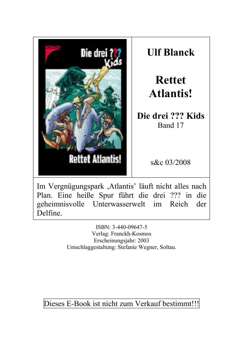 Die drei ???-Kids 17. Rettet Atlantis! (drei Fragezeichen).