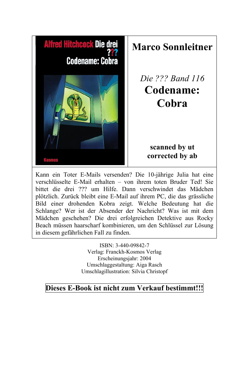 Die drei ???. Codename Cobra (Die drei Fragezeichen, #115).