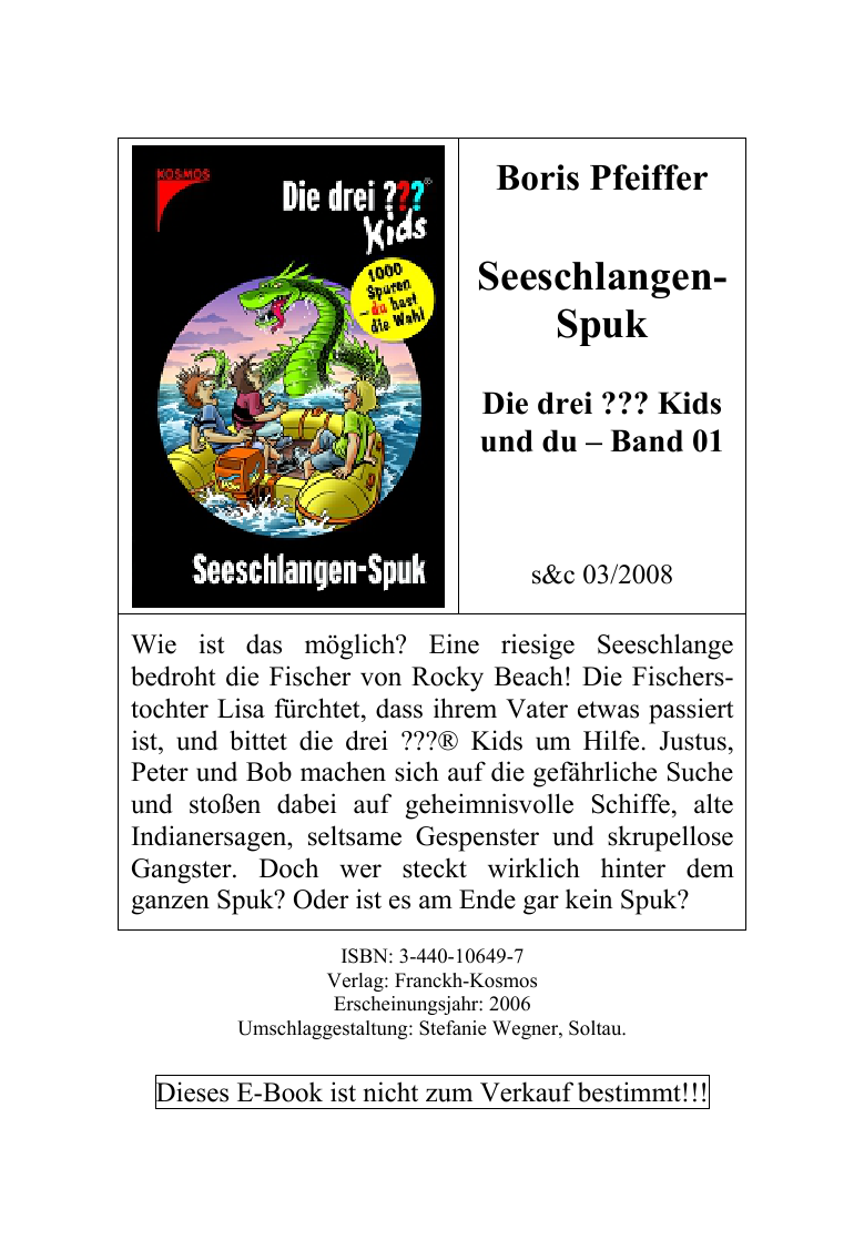 Die Drei ??? Kids Und Du. Seeschlangen Spuk