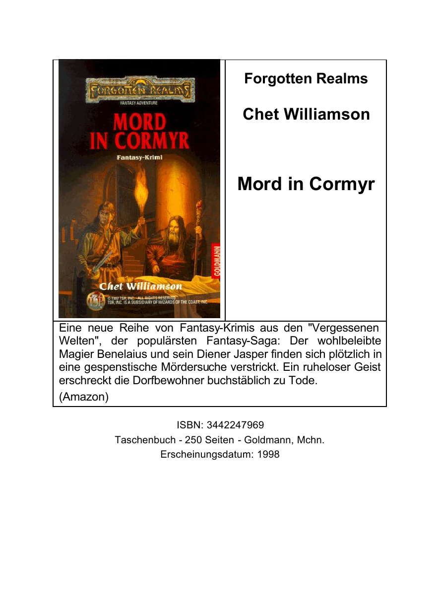 Mord In Cormyr