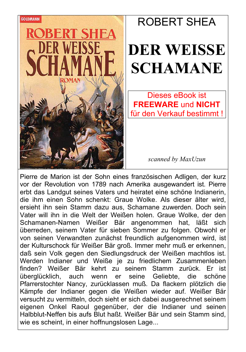 Der weisse Schamane Roman