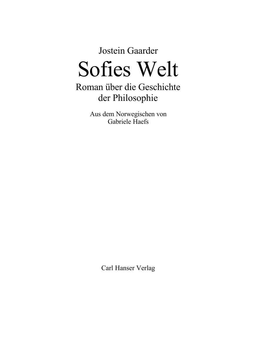 Sofies Welt