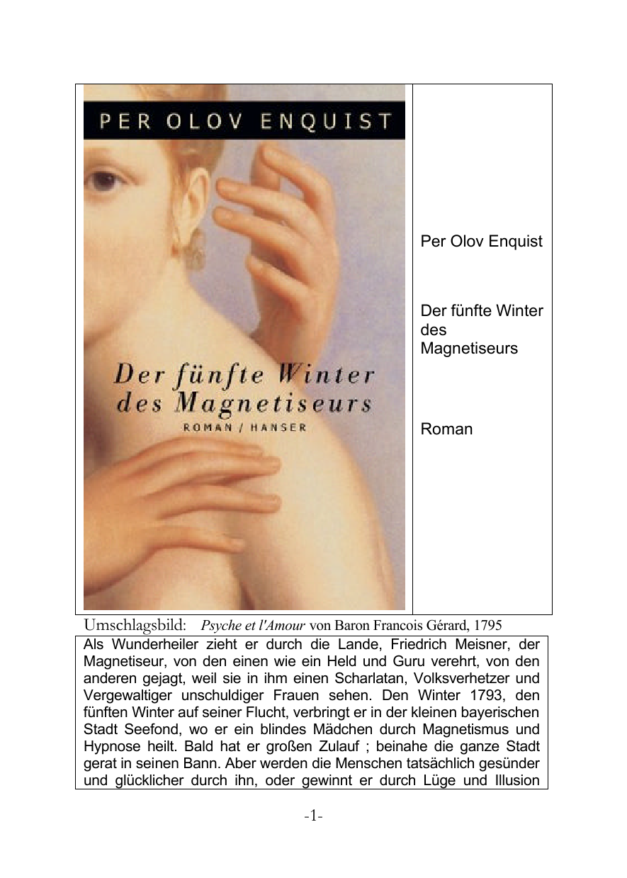 Der Fünfte Winter Des Magnetiseurs