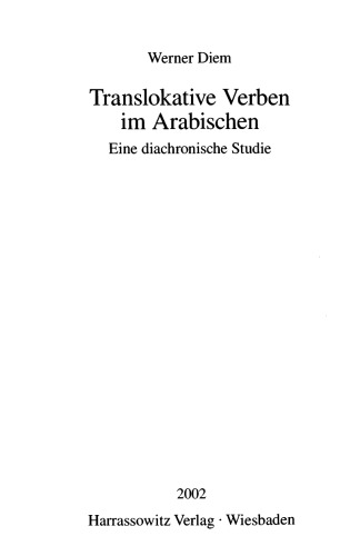 Translokative Verben Im Arabischen