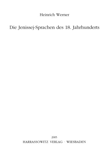 Die Jenissej-Sprachen des 18. Jahrhunderts