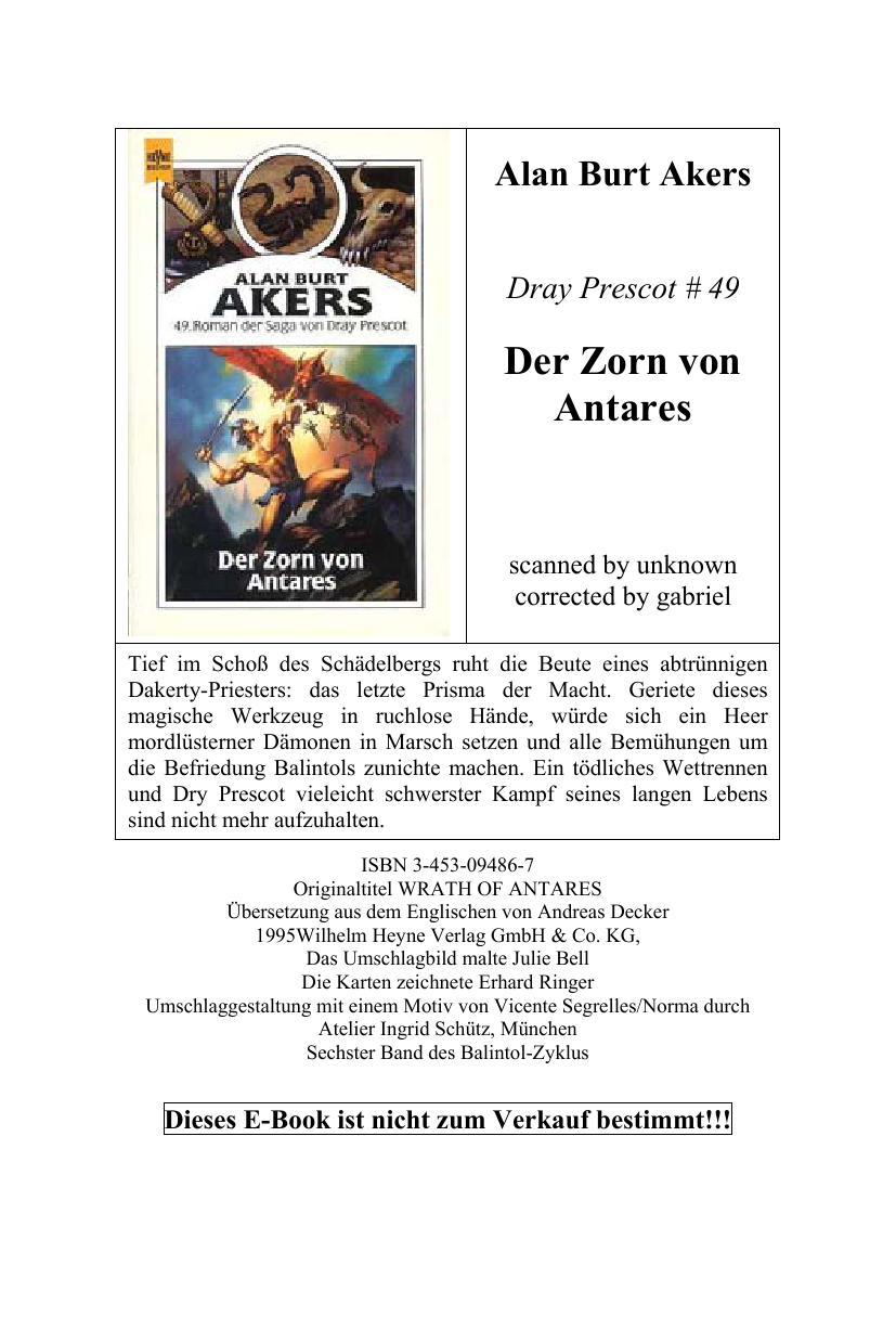 Der Zorn von Antares (Balintol Cycle, #6)