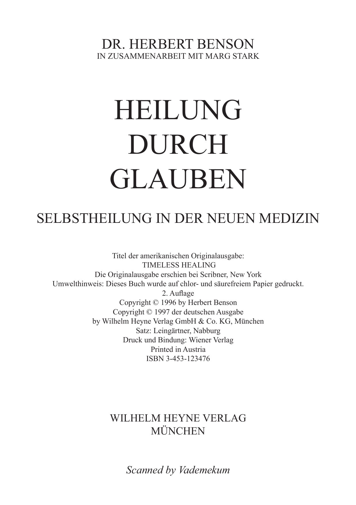 Heilung durch Glauben