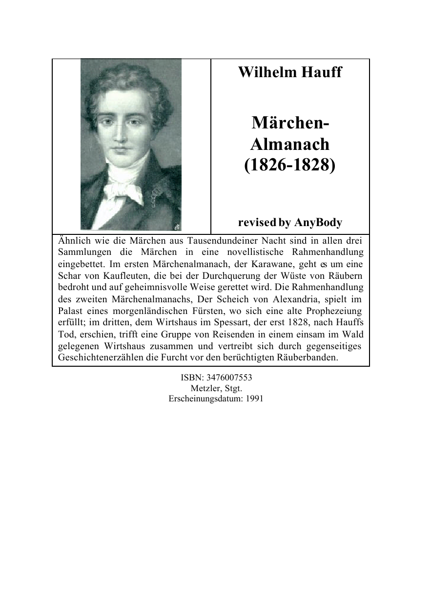 Märchen-Almanach auf das Jahr 1826