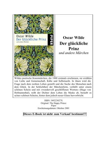 Der Glückliche Prinz Und Andere Märchen