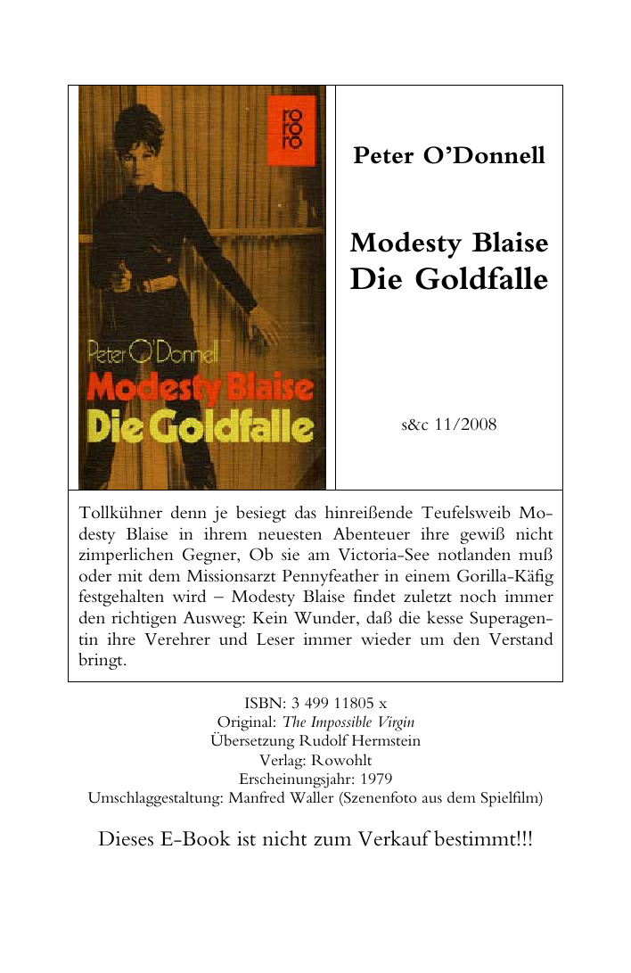 Modesty Blaise, die Goldfalle Roman