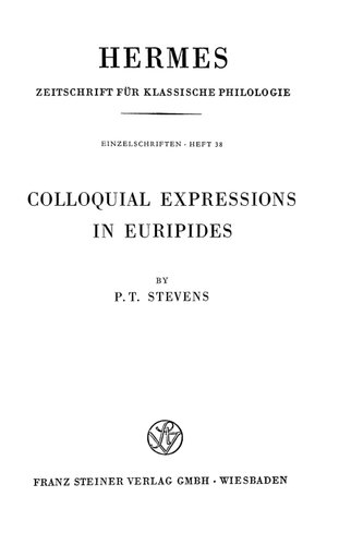 Colloquial expressions in Euripides