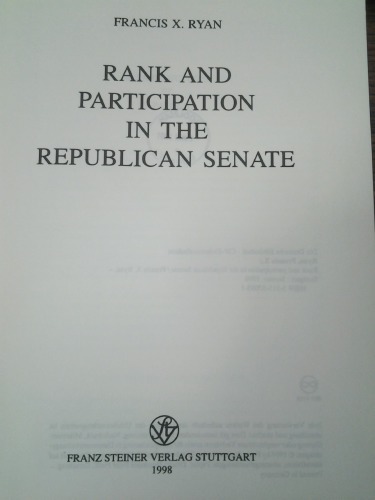 Rank And Participation In The Republican Senate